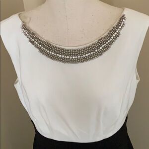 beaded white black holiday dress